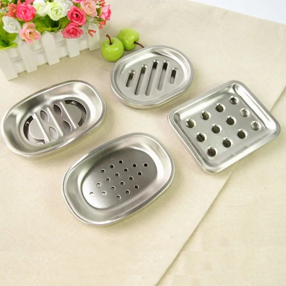 Stainless Steel Soap Dish Durable Double Layer Drainable Soap Container Tray Storage Rack Bathroom Kitchen Sink Organizer