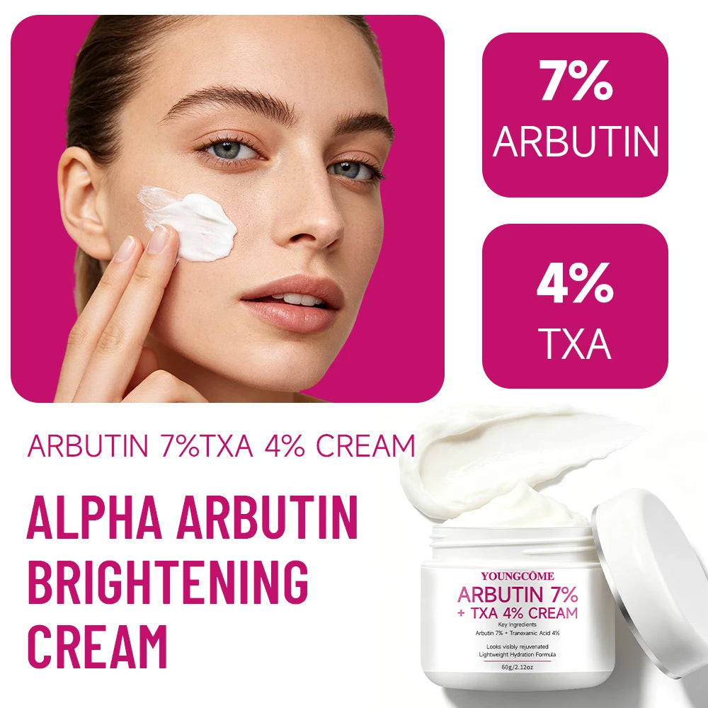 YOUNGCOME Arbutin Tranexamic Acid Face Cream, Lightweight Daily Hydration Moisturizer, Facial Skin Care for All Skin Types