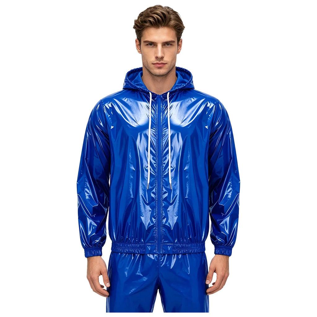 Mens Waterproof Hooded Jacket Tops Breathable Raincoat Waterproof Windproof Outdoor Biking Fishing Jacket Hood Outerwear