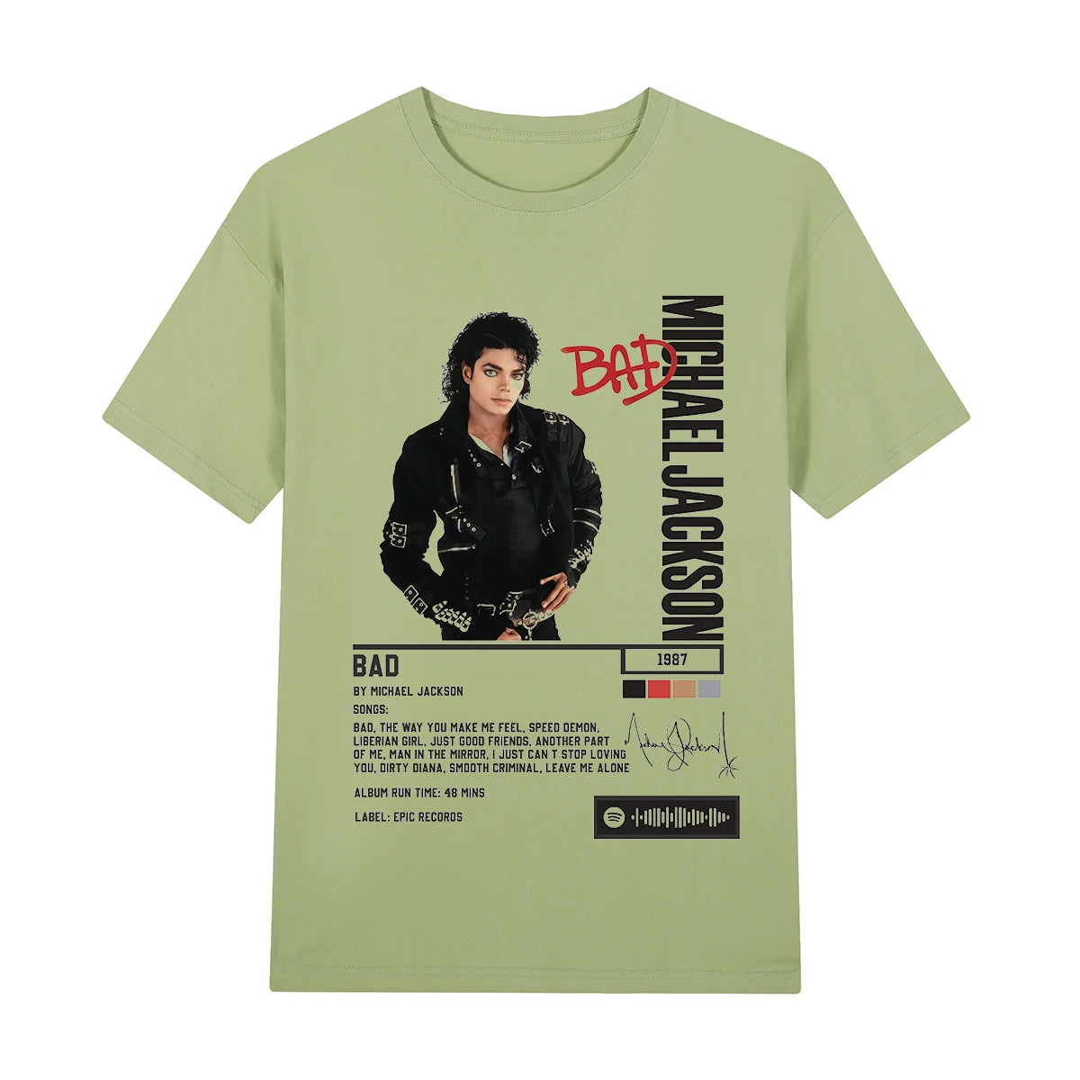 Singer Michael Jackson Bad Album Vintage T-shirt King Of Pop Streetwear Casual Cotton Men T shirt New Tee Tshirt Womens Tops