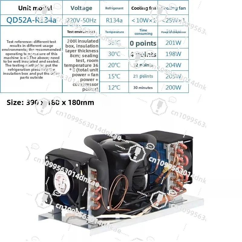 QD52A Small Air-cooled Unit 220VR134a Refrigeration Integrated Unit Can Be Turned on For Refrigeration and Temperature Control