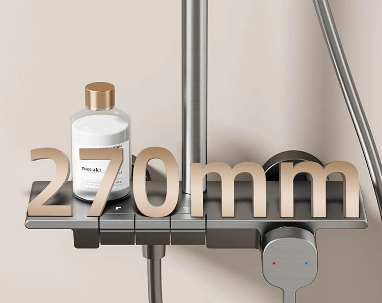 Piano Key Three Ways Water Outlet Shower Set Wall Mount Bathroom Shower Faucet Set Rainlfall Pressurized Bathroom Shower System