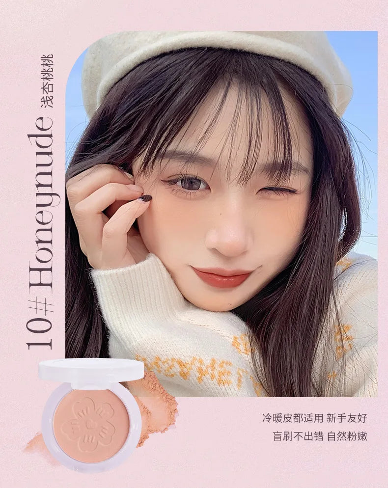 JILL LEEN Monochrome Colorful Soft Mist Blush Disc Highlight Grooming Peach Gills Purple Matte Brightening Expansion Color