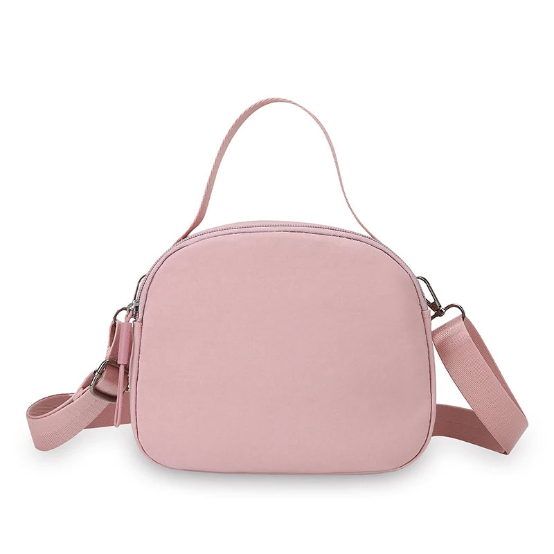Women Nylon Handheld Bag Small Crossbody Shoulder Purse Lightweight Multi Functional Tote Casual Daily Travel Solid Color Black