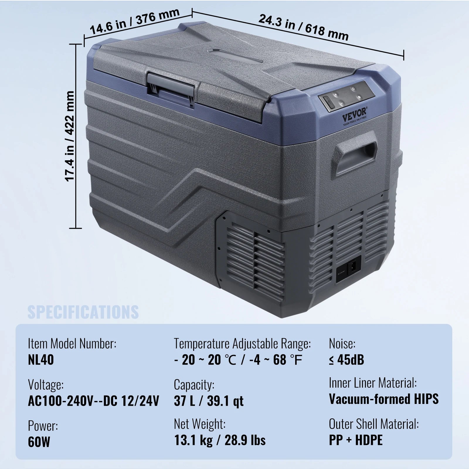 SucceBuy 8L to 75L Car Refrigerator Fridge Portable Icebox Single&Dual Zone w/Blue Tooth Temp Adjustable for Outdoor Camping RV
