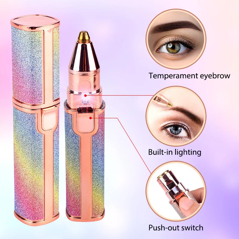 2 in 1 Rechargeable Electric Eyebrow Trimmer Lady Shaver Women Epilator Facial Hair Remover Pen Size Female Hair Shaving Razor