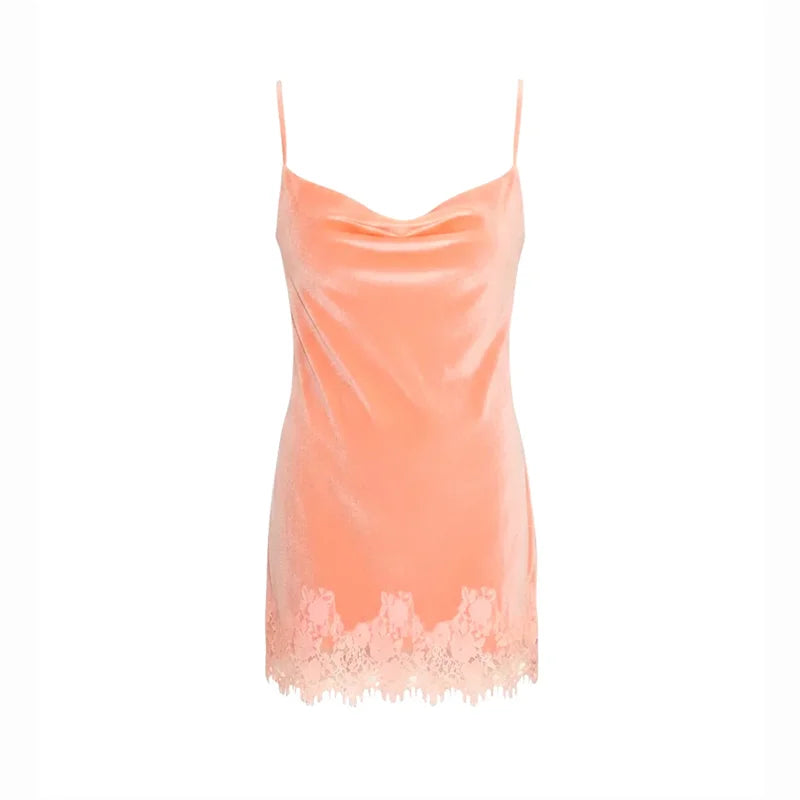 Sexy Lace Sequined Patchwork Dress Women Solid Sling Hollow Out Female Mini Dresses 2026 Summer Autumn Beach Fashion Lady Robe