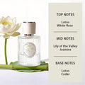 Fresh Lotus Perfume Long-Lasting Floral-Woody Scent with Eastern Serenity Aroma of Lotus Jasmine And Cedar for Women 50ML