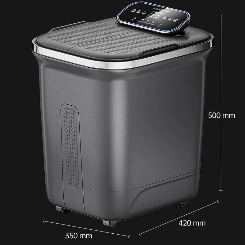 Electric Foot Bath Bucket Vibration Sterilization Foot Spa Bubbles Surfing Massage for Relieve Pressure Relaxation Foot Massager