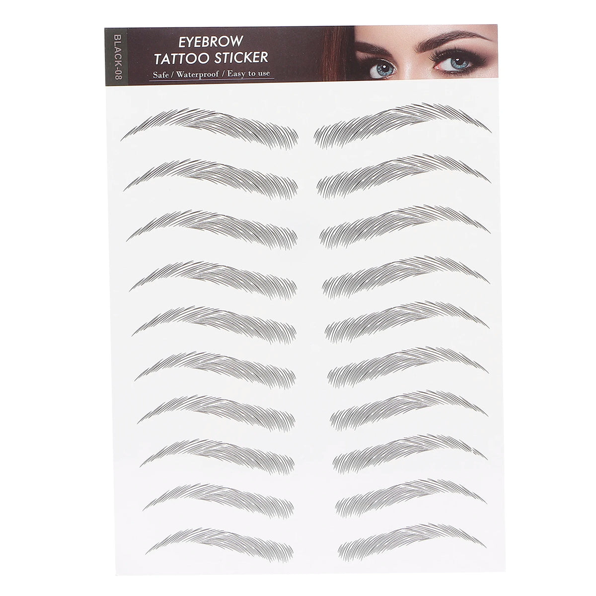 Long Lasting Eyebrow Transfers Sticker Household Portable Waterproof Safe Women Black Eyebrow Tattoo Sticker Makeup Tools