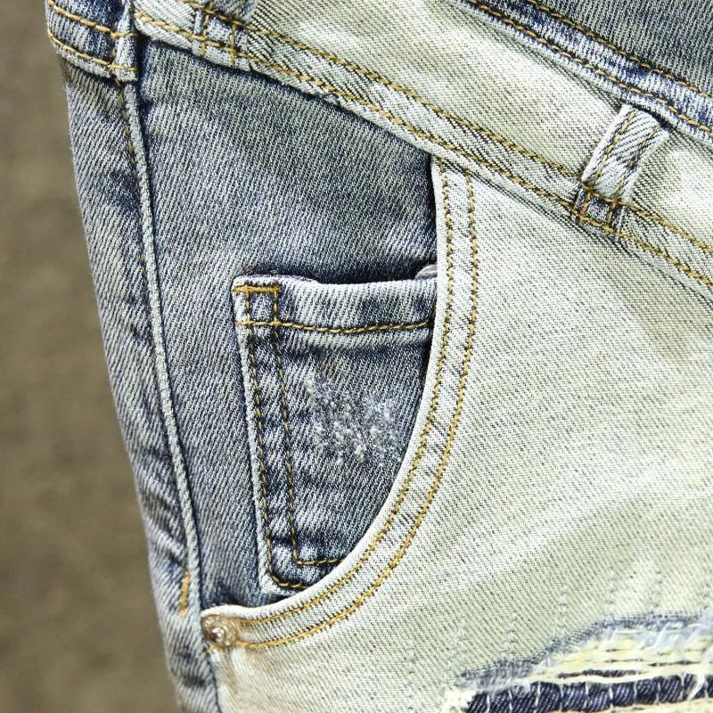 Summer New Fashion Trend Straight Leg American Retro Jeans Men's Casual Loose Sports Plus Large Size High-Quality Denim Shorts