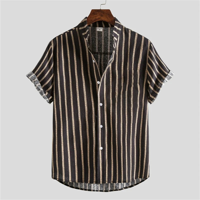 2026 Summer Men's Shirt Print Design Pattern Casual Loose Fashion Breathable Shirt