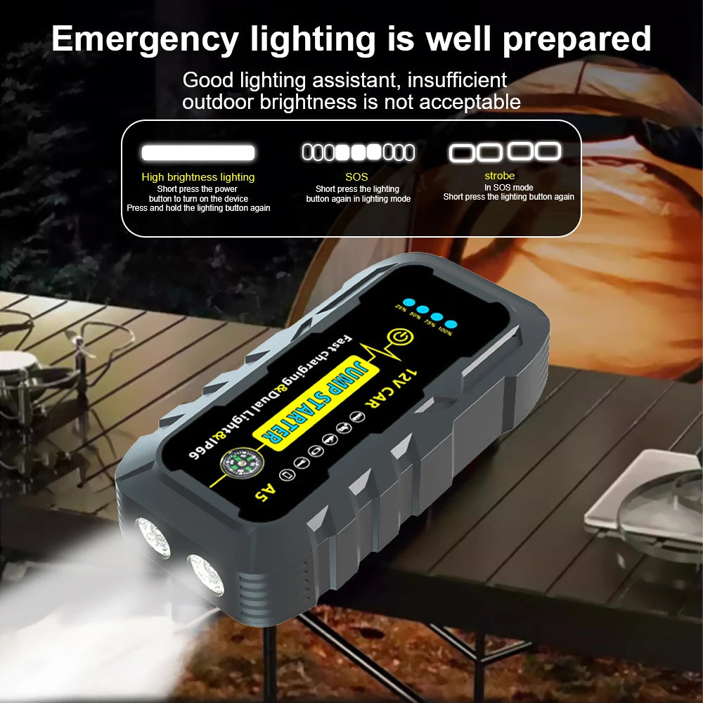 Car Battery Starter 22200mWh Auto Starting Device Emergency Start Power Bank Booster 12V Portable 3000A Car Jump Starter