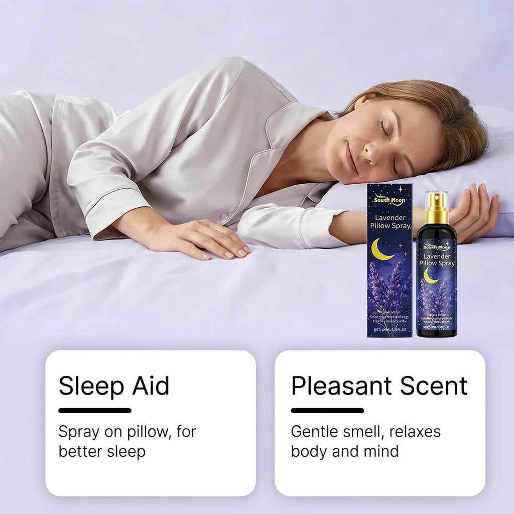Sleep Spray Lavender for Pillows Relieve Anxiety Fall Asleep Improve Sleep Quality Natural Aromatherapy Body Relaxation Spray