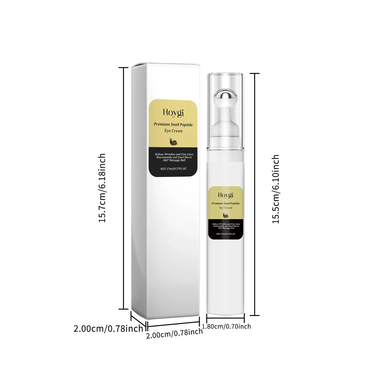 Snail Peptide Eye Cream Remove Eye Bag Anti-Puffiness Fade Dark Circle Firming Skin Roller Massage Nourishing Care Eye Cream
