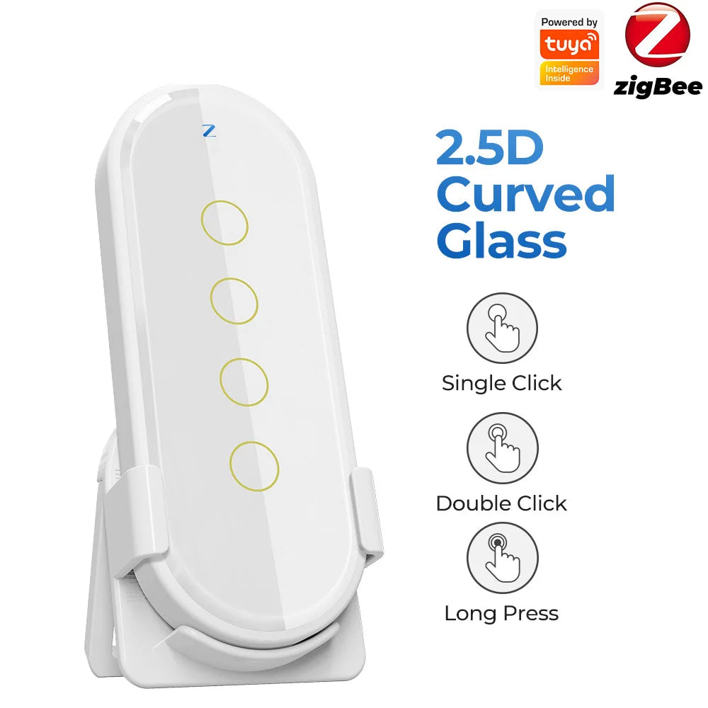 Tuya ZigBee Wireless Smart Home Scene Switch Light 4 Gang 12 Scene Touch Light Switch Remote Control Smart Life App