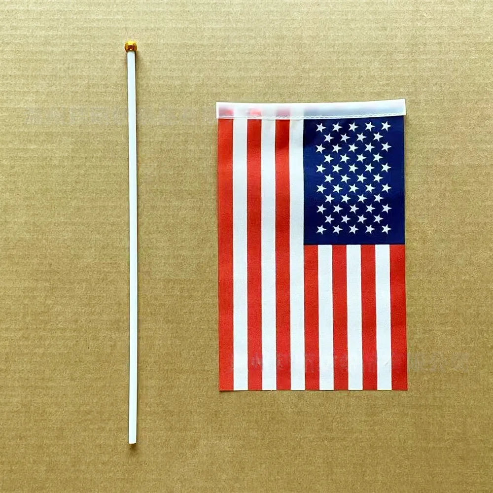 the United States Handheld Flag 14*21cm Mini Hand Flag With Pole For National Day Party Sports Meeting Festival Decor