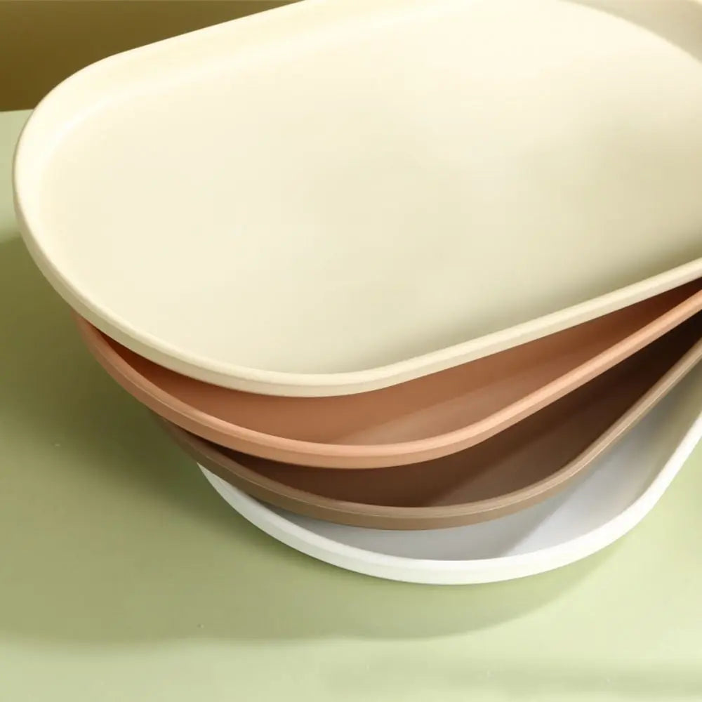 Kitchen Organizer Plastic Dessert Tray Stackable Oval Serving Tray Multi-Function Creative Dish Plate Home