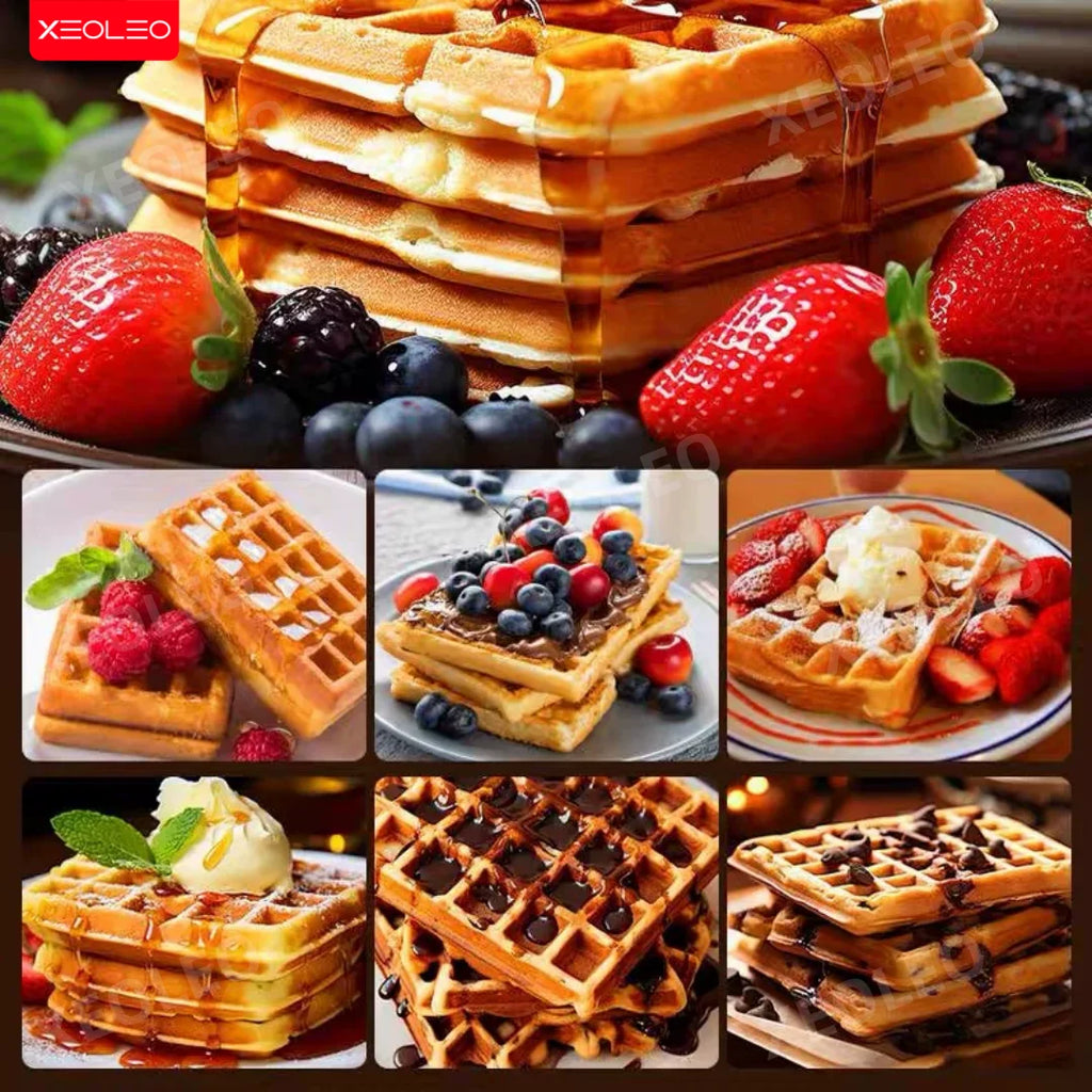 XEOLEO Electric Waffle Maker 1600W Square Shape Waffle Machine Non-stick Baking Waffle Iron Coating Baking and Dessert Maker