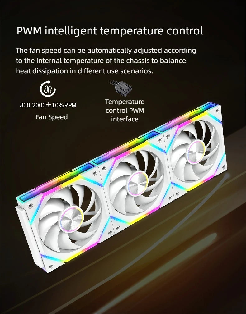 Guangchi V2 building block fan, 120mm case fan,12025 water-cooled fan, 5V ARGB light-emitting fan, convenient for combination.