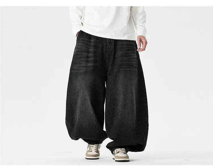 Streetwear Men Wide Leg Denim Pants Harajuku Baggy Jeans Male Casual Oversized Jean Trousers Men Fashion Large Size 5XL