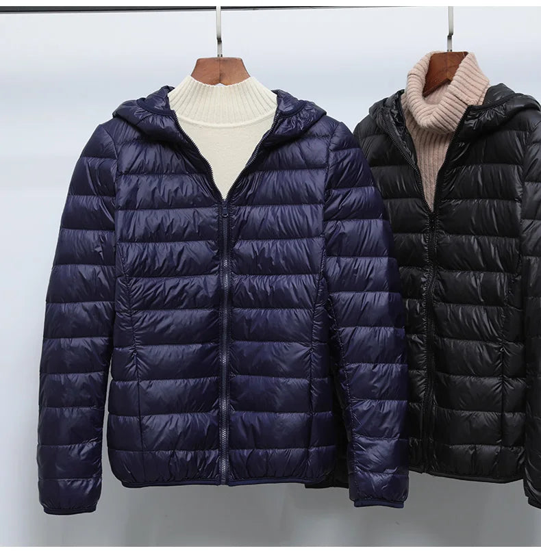 2024 New Women Thin Down Jacket White Duck Down Ultralight Jackets Autumn And Winter Warm Coats Portable Outwear