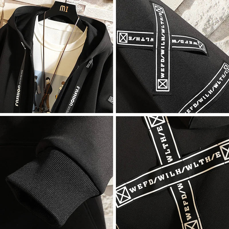 Men's Jacket Fashion Spring Autum Casual Streetwear Hoodie Jacket Men's Overalls Bomber Jacket Mens Windbreaker Coat Man Outwear