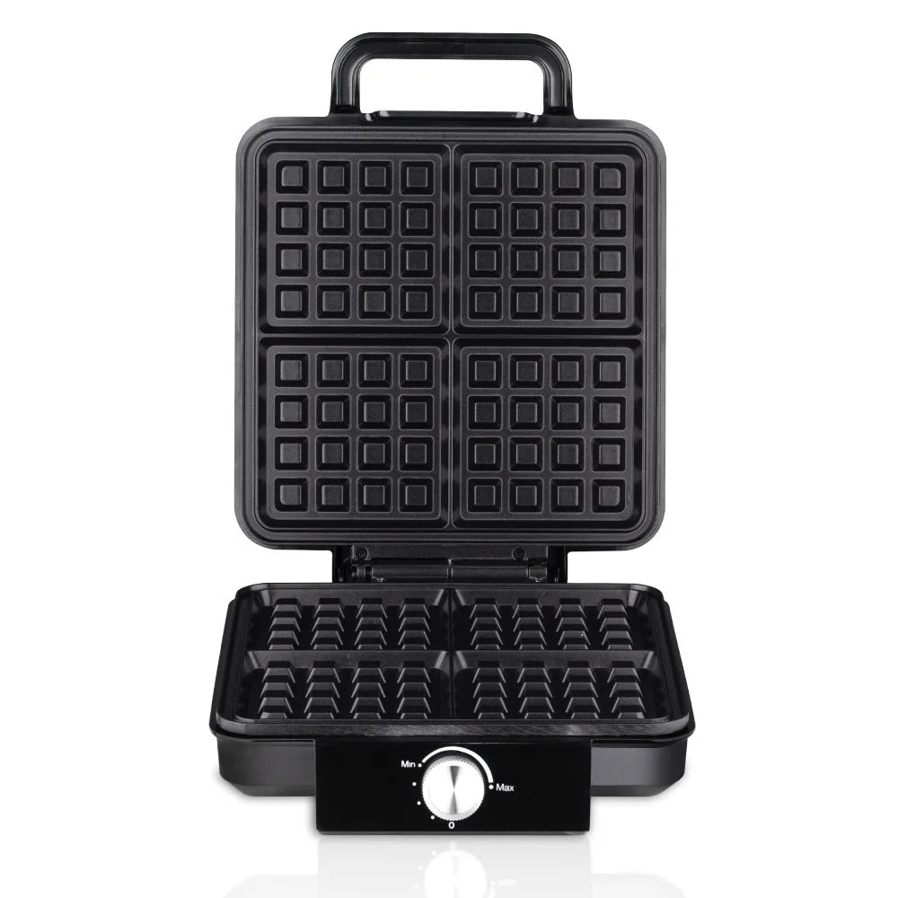 220V Fully Automatic 1500W Double-sided Heating Four-piece Waffle Machine, Breakfast Kitchen Sandwich Machine, Electric Cake Pan