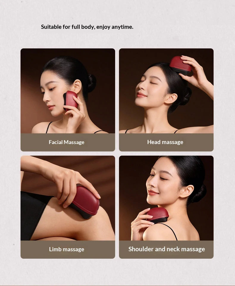 Facial Massager Electric Gua Sha Facial Sculpting Tool with Heated Vibration for Neck Face Skin Firming Home SPA