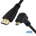 Micro hdmi Cable HDMI-compatible V1.4 Male to HDTV Micro HD 90 Degree Left Right Angle Cable 1080p for HDTV PS3 XBOX 3D LCD