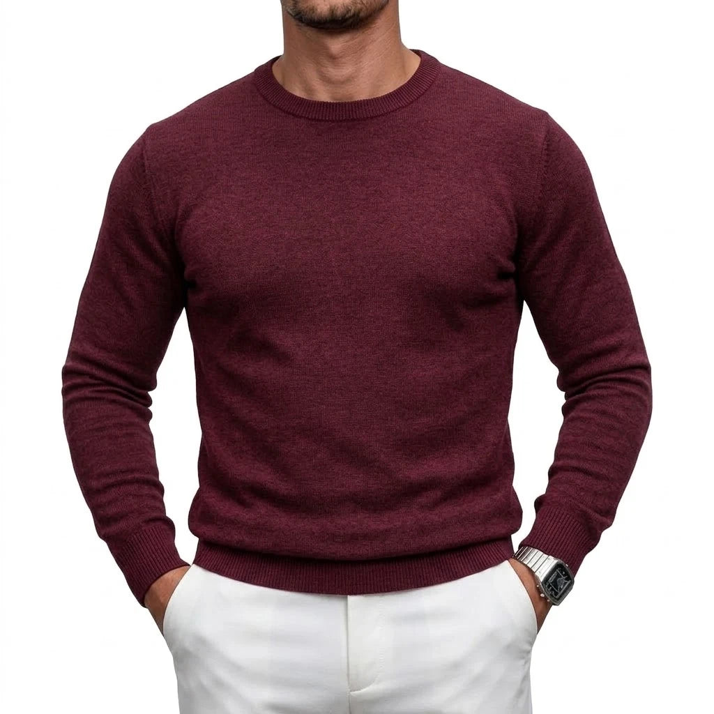 Men's Long Sleeve Knit Sweater Classic Crew Neck Casual Pullover Soft Knitted Jumpers Business Workwear Thermal Knitted Shirts