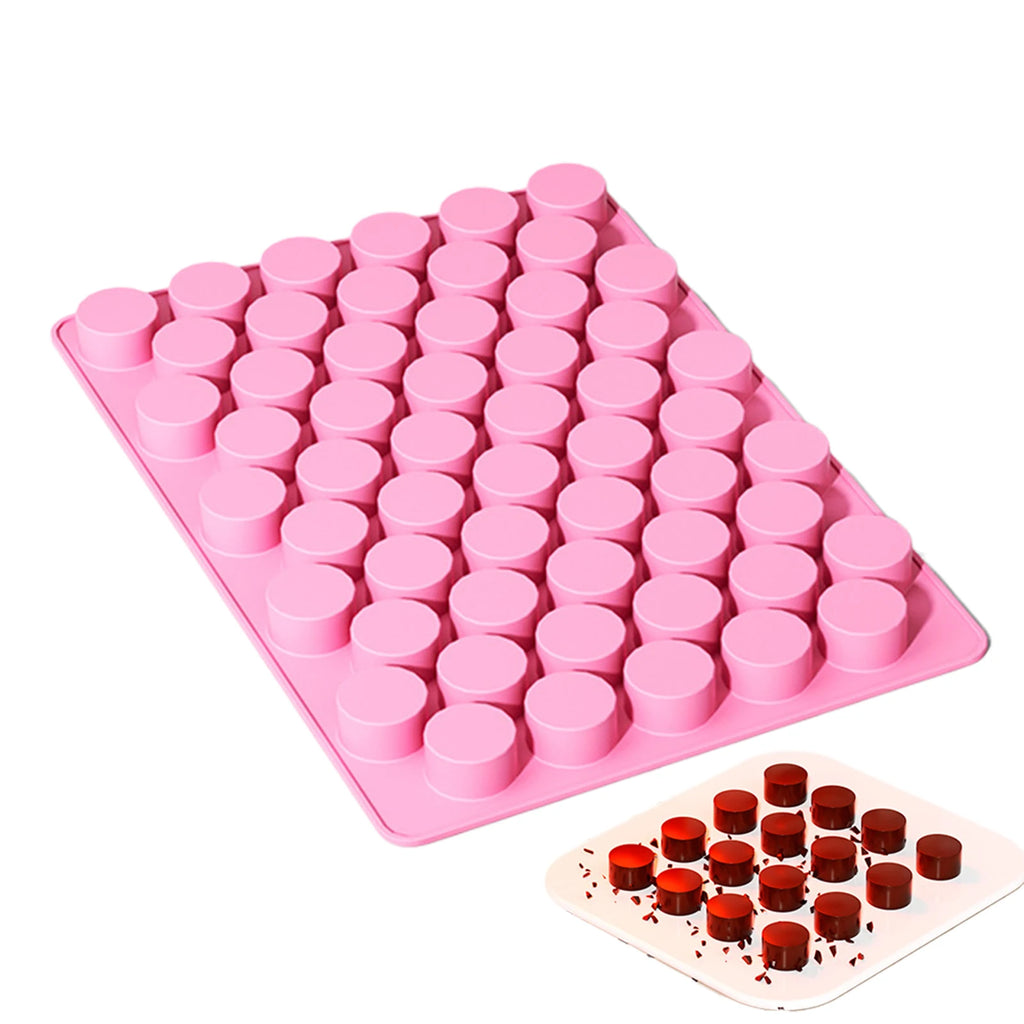 Round Silicone Molds Homemade Cupcake Baking Making Supply Non-stick 55-Cavity Silicone Cake Baking Cylinder Molds