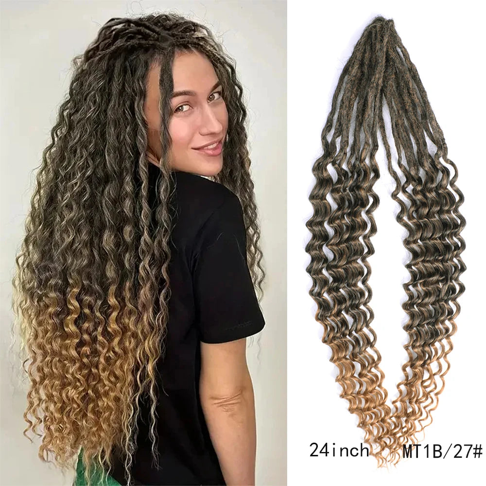 Dreadlock Extensions Handmade Crochet Hair Synthetic 24 36 Inches Dread Extension Crochet Braids For Women Dreadlocks Hair