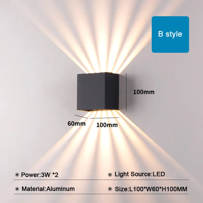 Outdoor Simple LED Wall Lamp Porch Garden Corridor Modern Indoor Wall Sconce Courtyard Landscape Lighting Waterproof IP65
