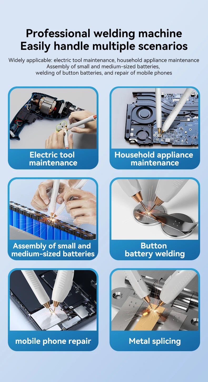 UF20B Portable Farad Capacitor Spot Welder 99 Level Adjustment Spot Welding Machine for Mobile Phone Battery Nickel Sheet Repair