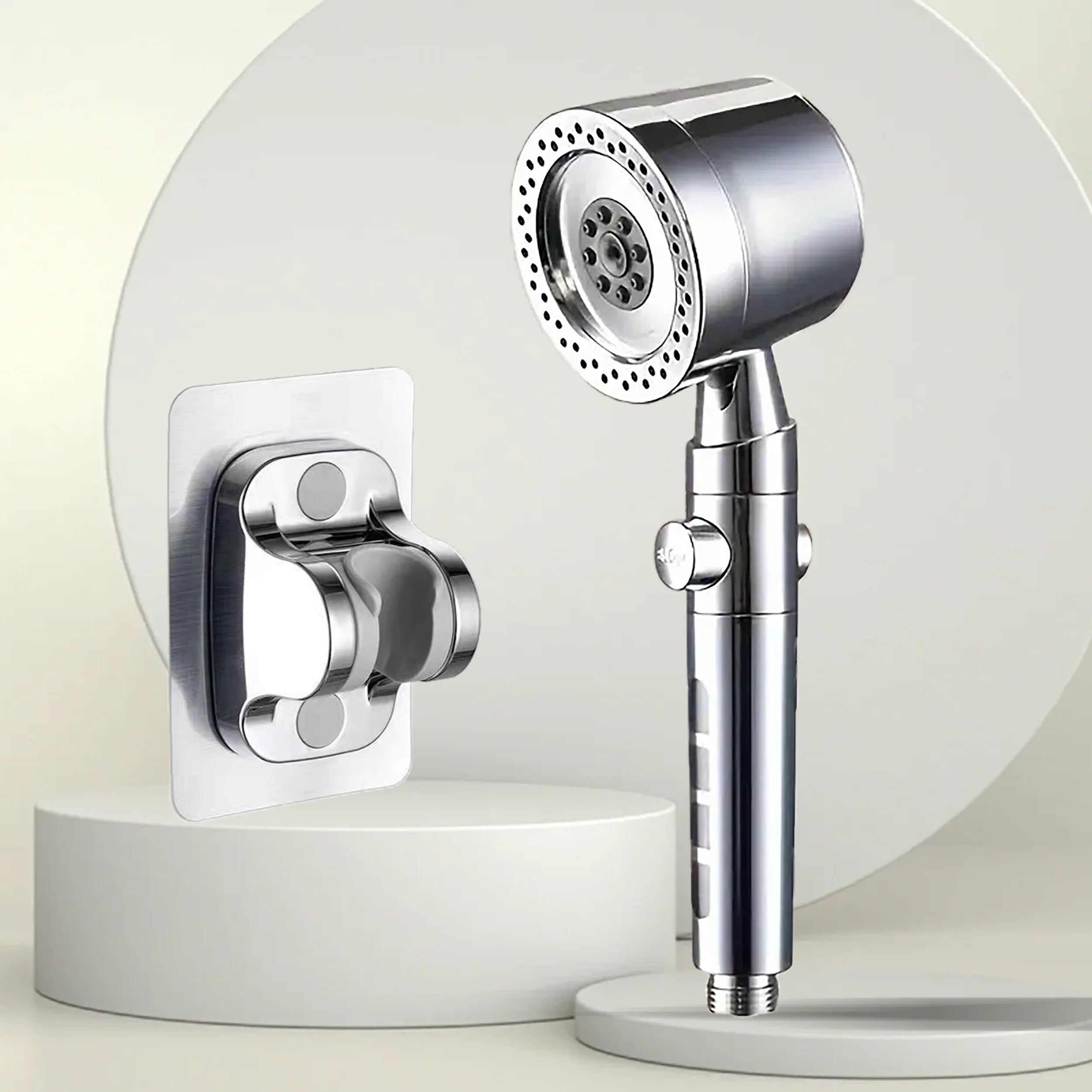 New High Pressure Water Saving Filter Shower Head 5 Modes Handheld Shower Head One Button Stop Bathroom Accessories Set