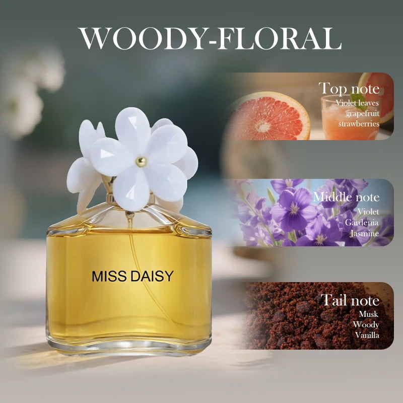 Daisy Eau De Toilette for Women - Classic Floral & Fruity Fragrance - Violet Leaf, Grapefruit & Vanilla - Long-lasting Fragrance