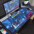 Black Gaming Mousepad XXL Rubber Non-slip Office Deskmat Anime Girl Playmat C-Cyberpunks Style Lock Edge PC Keyboard Accessories