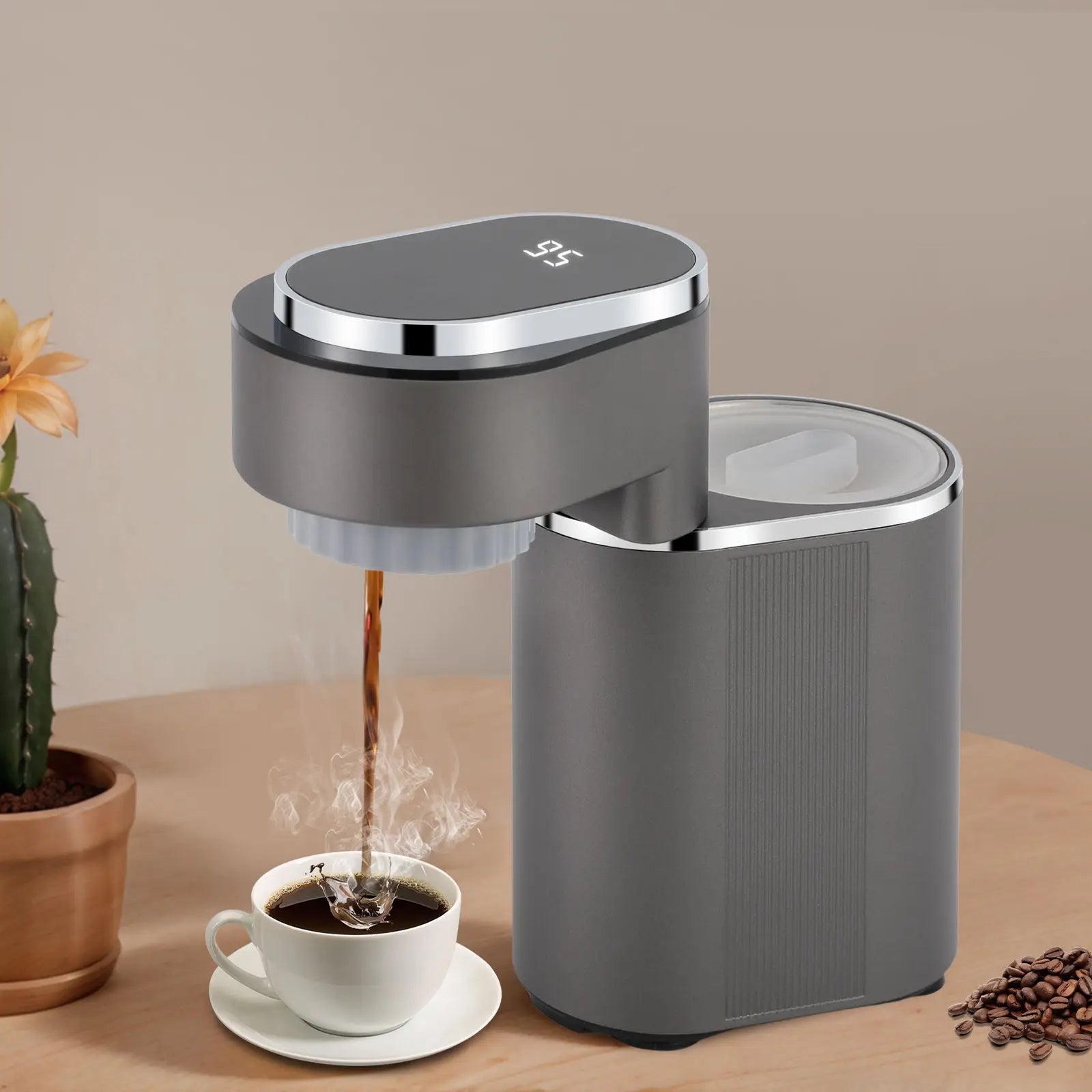 Mini Coffee Machine Travel Espresso Maker Coffee Latte Machine Temperature Adjustment Easy to Carry with Anti-slip Feet
