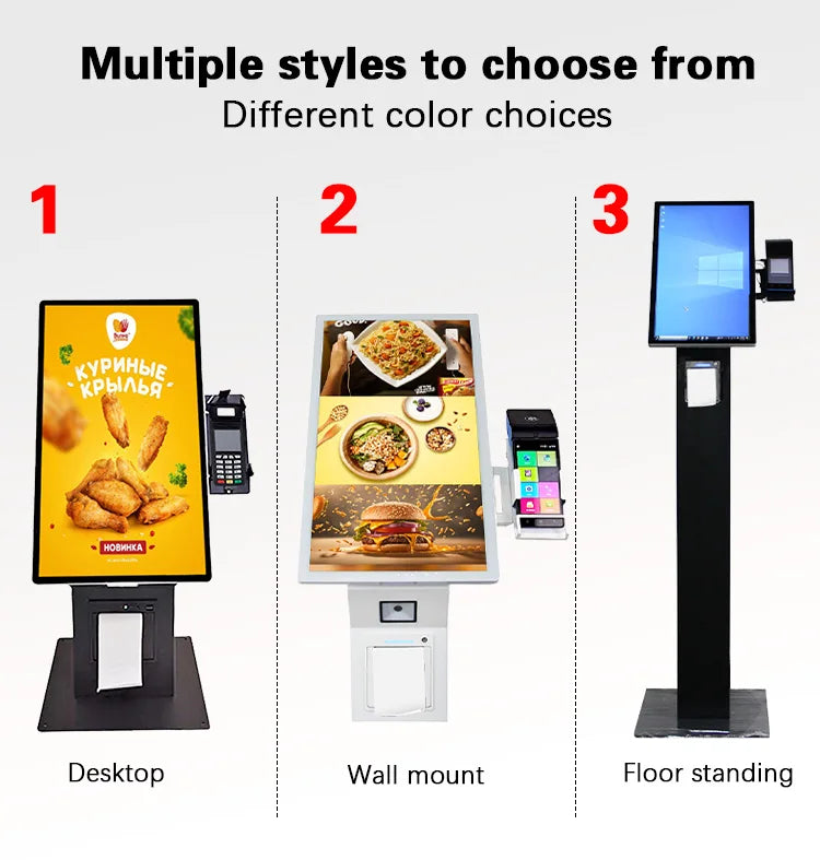 【Hot Sale】21.5Inch Desktop Self-Service Payment Pos Terminal Android Sales Kiosks Self Order Menu Screen Terminal Kiosk Fast Foo