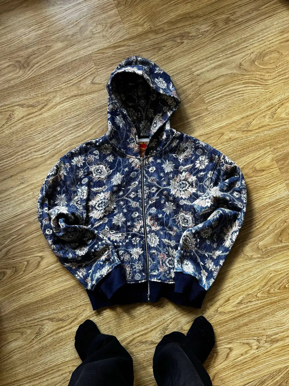 2026 American Fashion Trend Fur Collar Zipper Hoodie Men Street Hip Hop Retro Loose Sweatshirt Unisex Fleece Padded Warm Hoodie