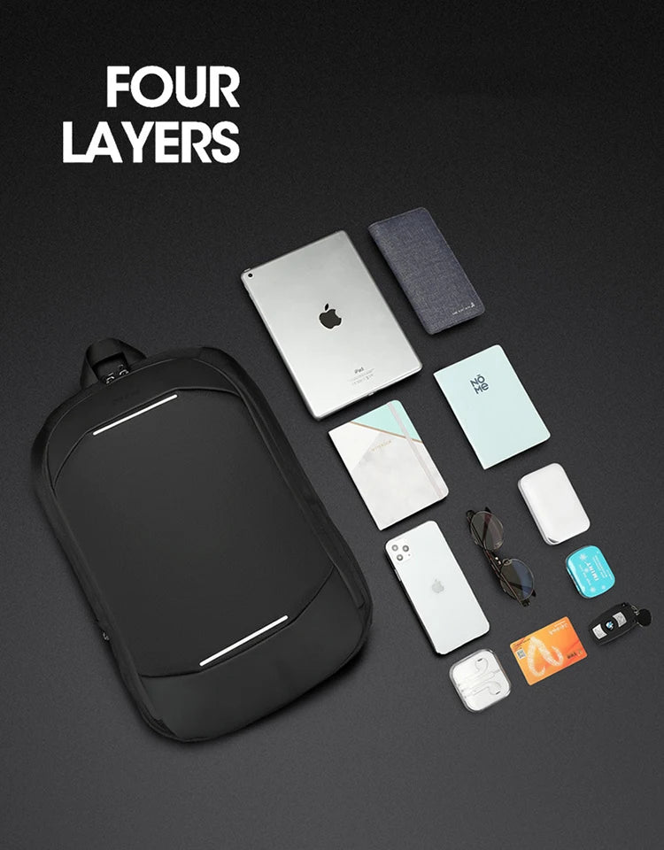 Laptop Backpack Laptop Thin Laptop Bag Unisex 14-Inch Simple Business Backpack Lightweight Casual Expandable School Students Bag