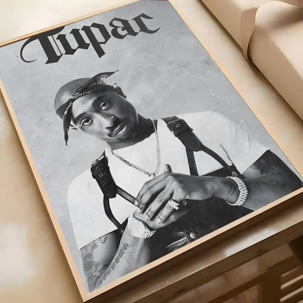 Hip Hop Singer 2-2Pac-MT Tupac Shakur Poster Art painting poster with prints Home bedroom living room decoration gift