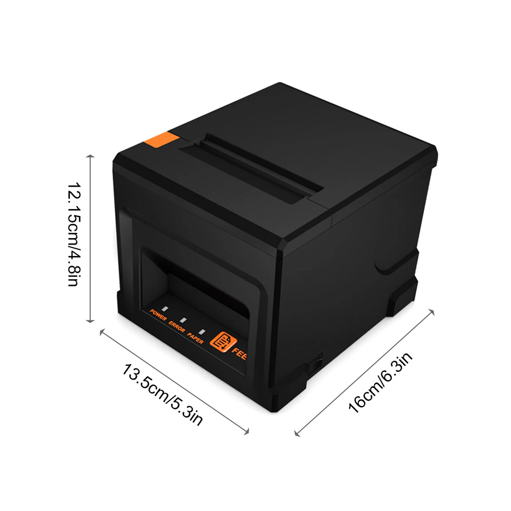 80mm Receipt Printer POS Printer with Auto Cutter Desktop Direct Thermal Printing Support ESC/POS for Restaurant Supermarket