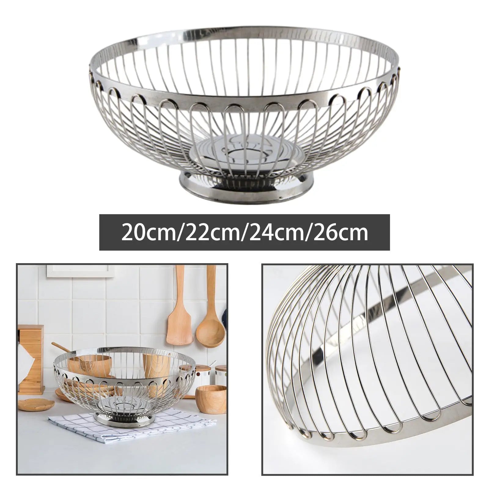 Stainless Steel Fruit Basket Countertop Fruit Bowl Kitchen Gadgets Vegetable Basket Modern Fruit Basket Stand for Reception