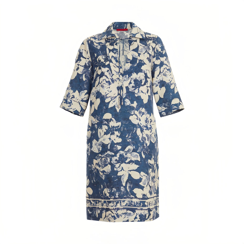 CHCH 2025 Summer Fashion Women Commuting V Neck Dresses Fashion Midi Printed New Lady Straight Dress