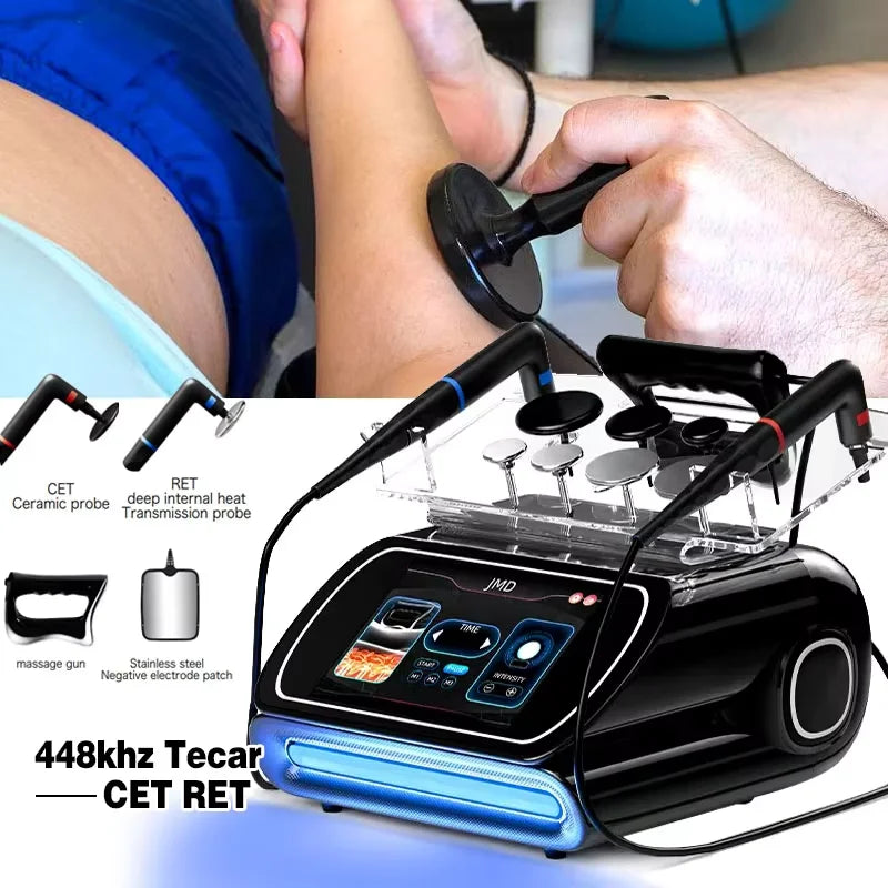 3 in 1 448kHz Capacitive Resistive Therapy Machine RET CET Diathermy Body Sliming Pain Relief 448KHz Tecar Therapy Machine