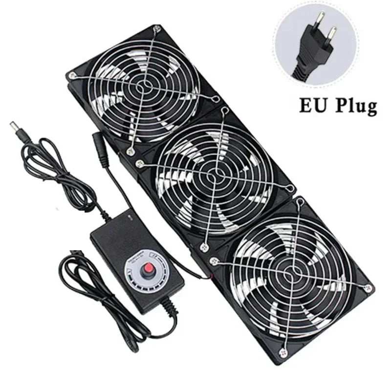 120mm 3000RPM Fan Cooling with Controller 12cm 12V 220V Btc Machine Chassis Workstation Cabinet Radiator Server Fan