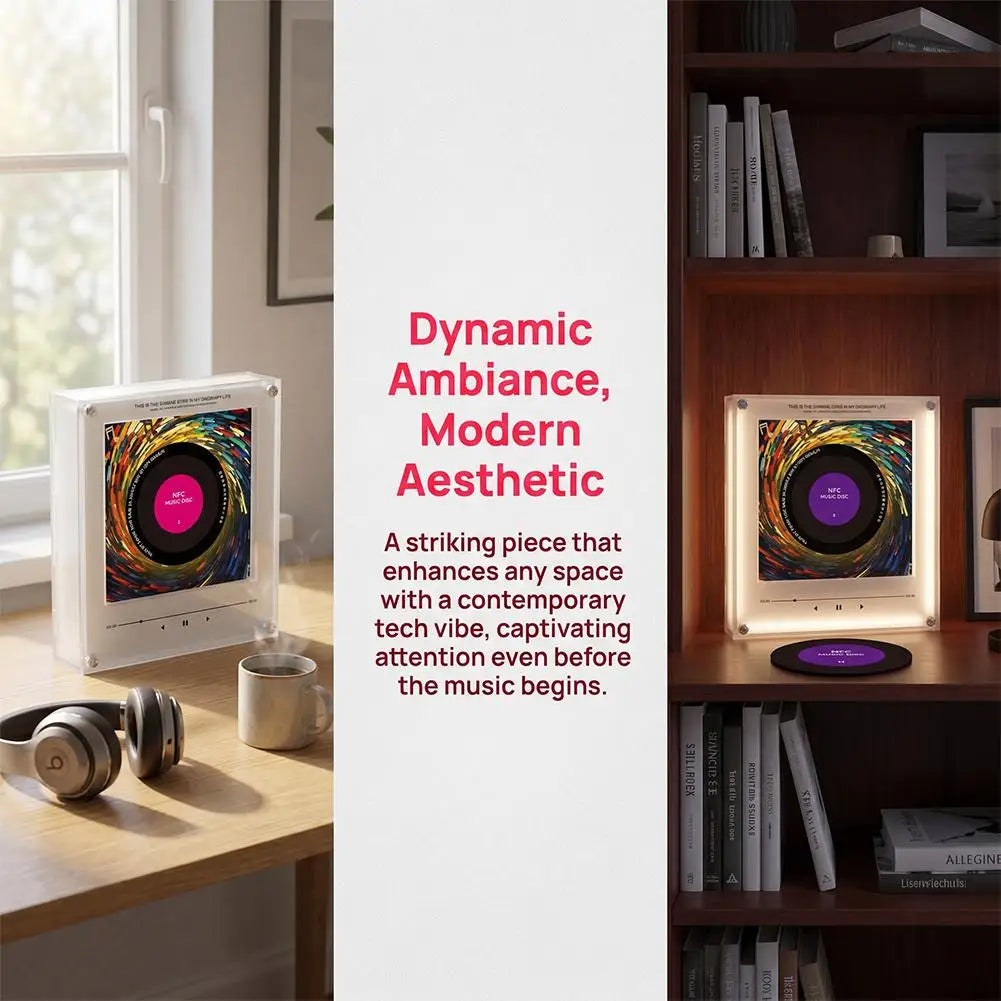NFC Magnetic Patch Acrylic Song Player With Built-in Speaker - Customizable Artwork, No Phone Needed, Auto-Play