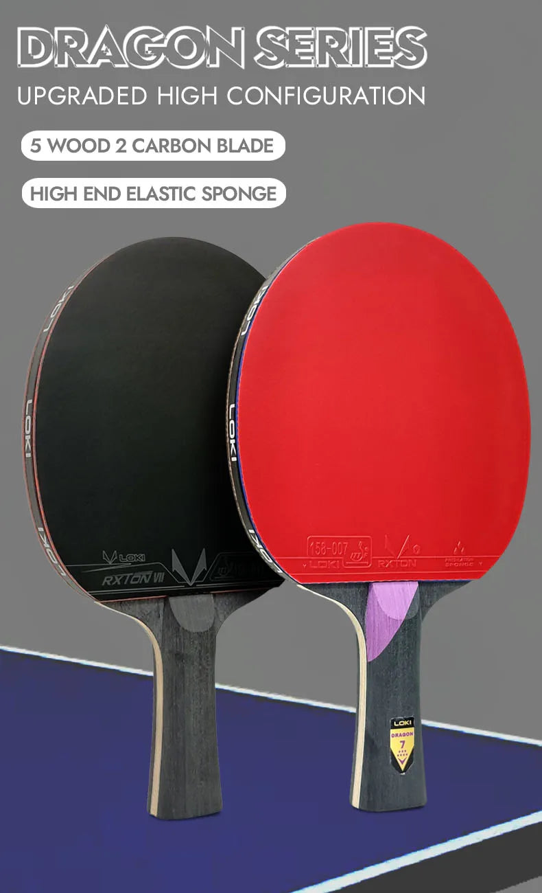 Original LOKI Table Tennis Racket Dragon Series Ping Pong Racket Paddle Bat Professional 6/7/8/9/10 Stars for All Level Players